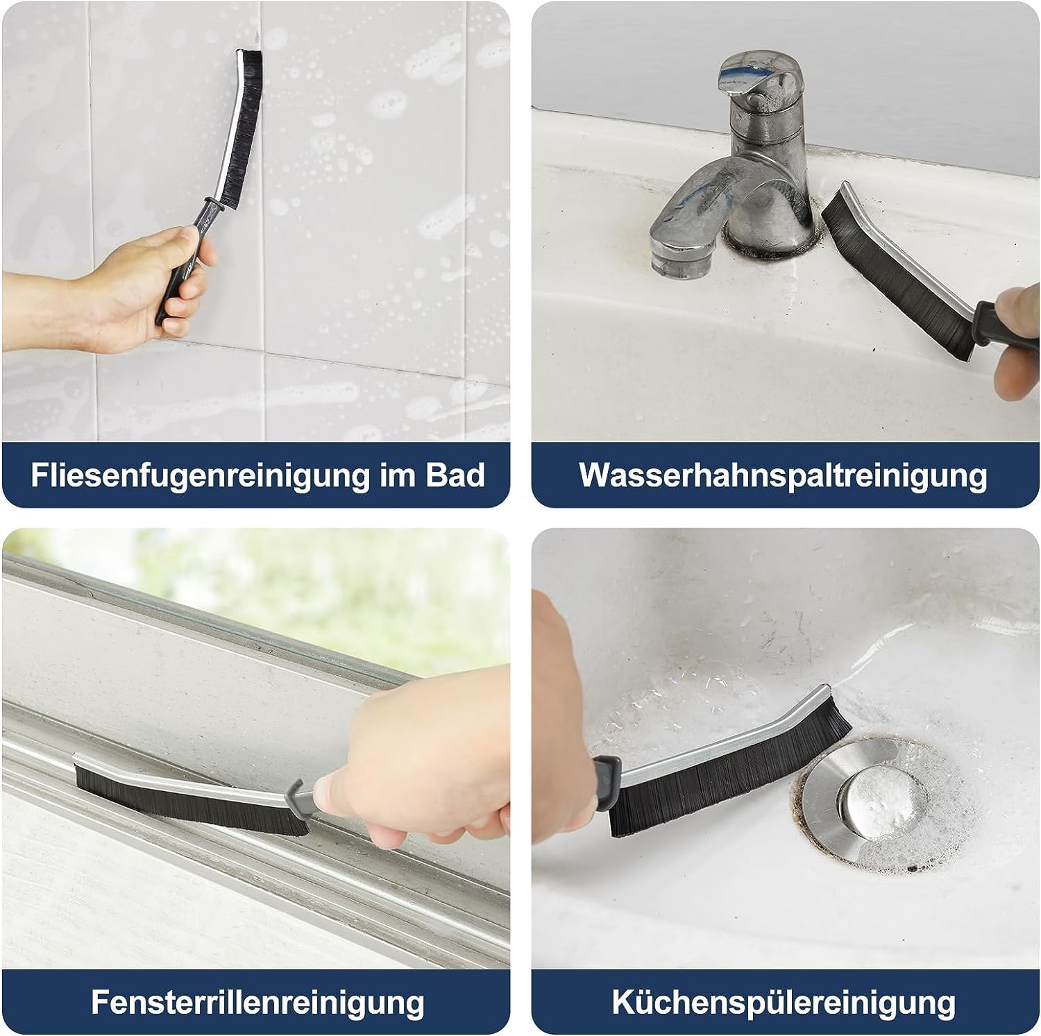 Spazzola Per Fessure MUUWUU - Setole Dure, Pulizia Fughe Piastrelle, Cucina, Bagno, Multiuso Con Manico Ergonomico - Foto 8