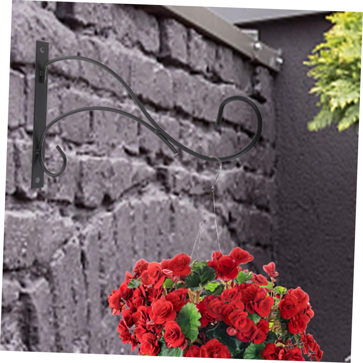 VILLCASE 4pcs Wall Mount Planter Hooks Hanging Bracket for Flower Baskets Balcony Plant Hangers Iron Flowerpot Hanging Bracket for Outdoor Indoor Garden Bird Feeder Wind Chimes