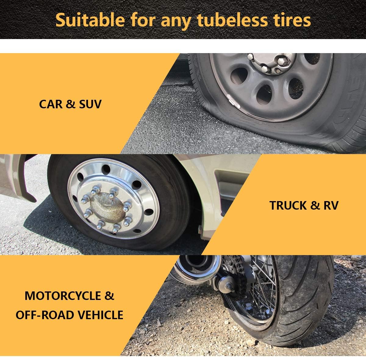 A-KARCK Tire Repair Kit, Tubeless Tire Repair Plug Kits 34PCS with Portable Bag, Puncture Repair Kit for Car SUV RV UTV