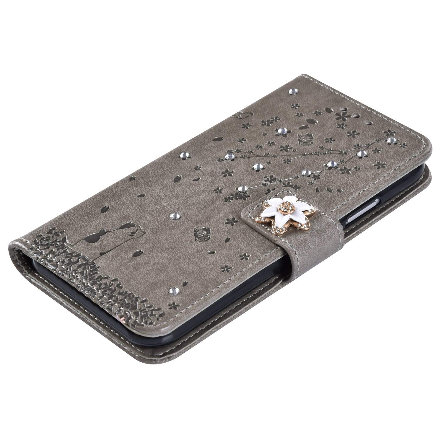 TOUCASA Cover per Huawei P20 Lite,Flip Caso Custodia [Creativo Dipinto] PU Pelle Portafoglio Unico Sottile Funzione TPU Antiurto Flip Cover a Libro per Huawei P20 Lite (Gatto Carino