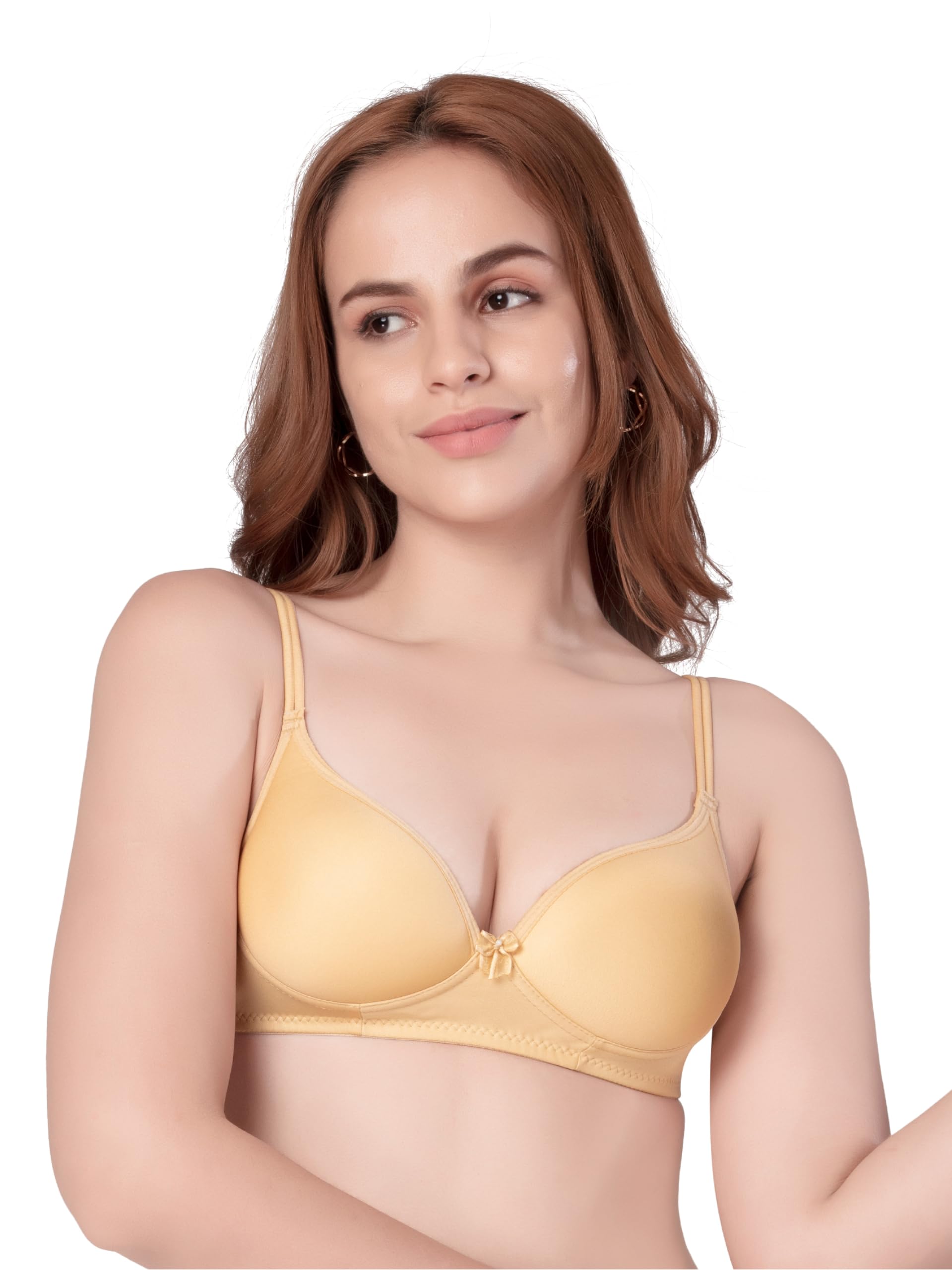 daisy dee Women's Poly Cotton Smooth Comfort Lightly Padded 3/4 Coverage Wire-Free Seamless T-Shirt Bra - NKWI-picture-38