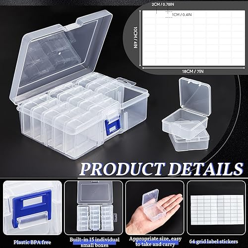 Miniatura 3 de Sliner 96 cajas organizadoras de cuentas, contenedores de almacenamiento de cuentas, organizadores de manualidades y cajas de almacenamiento de