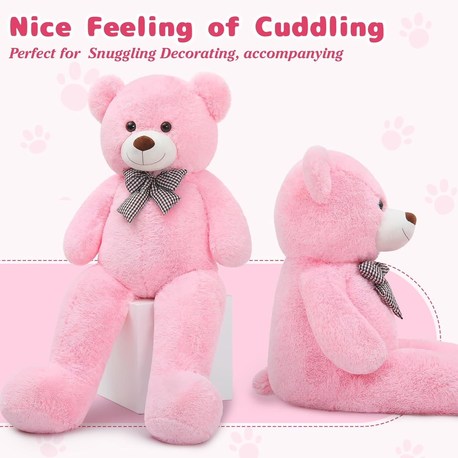 MaoGoLan Giant Pink Teddy Bear 55 inch Life Size Big Bear Large Stuffed Animals for Girlfriend - Image 2