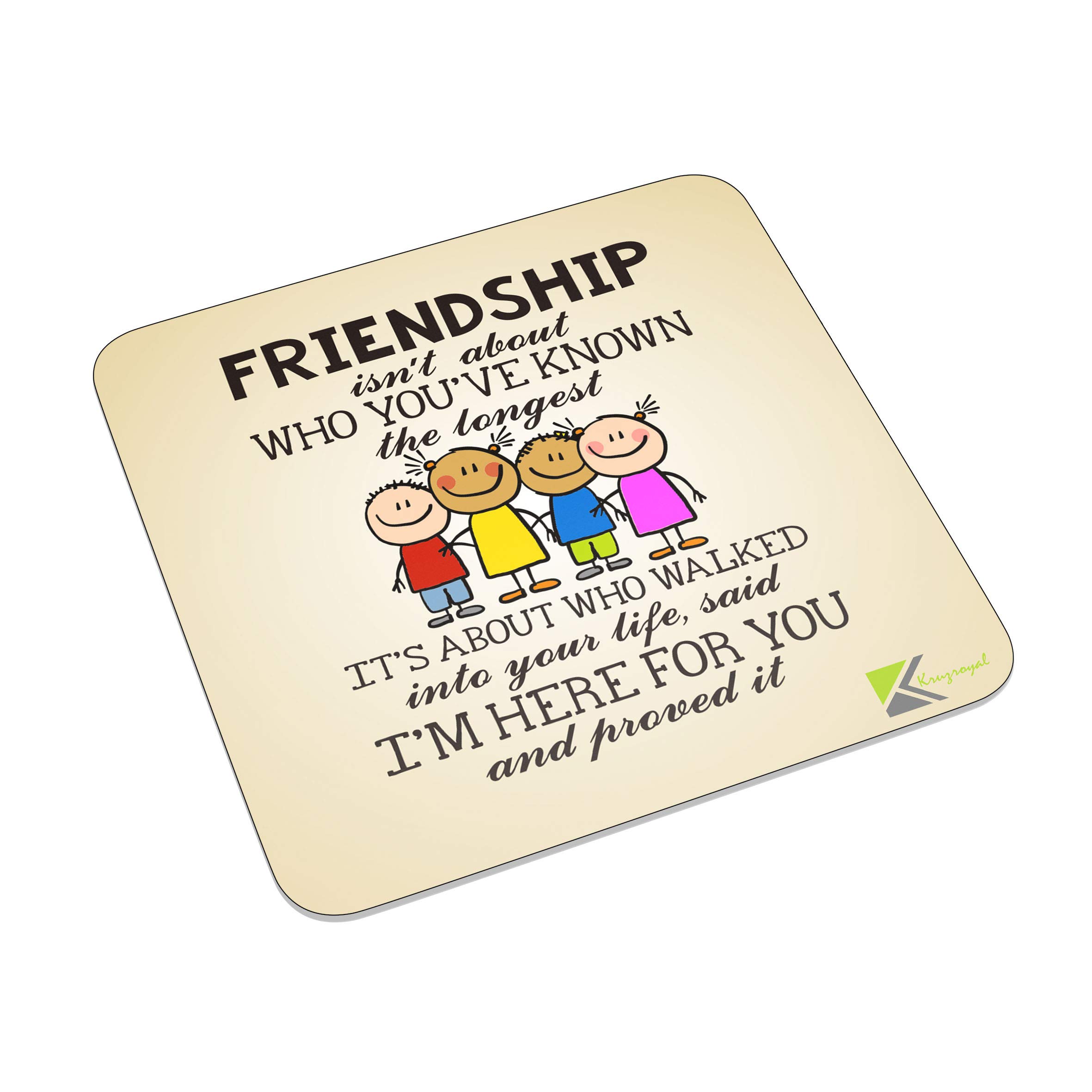 FM069 Friendship Quote Novelty Funny Idea Glossy Metal Square Fridge Magnet