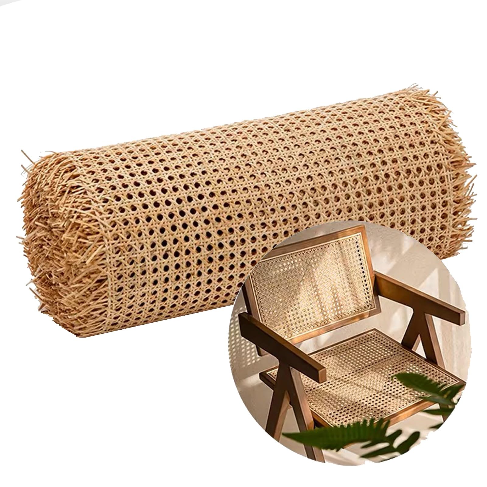24"/36"/39.4" Width Natural Wicker Weaving Cane Webbing Roll,Handwoven Open Mesh Webbing Rattan Chair Caning Supplies,Cane Webbing Sheet For Rattan