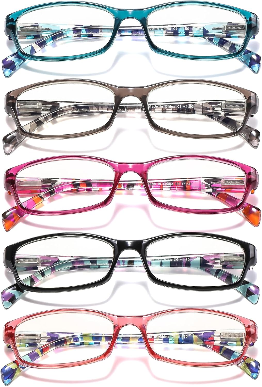 Suertree Women's Fashion Reading Glasses, 5 Pairs Blue Light Blocking Readers with Durable Spring Hinges, Stylish Anti-Glare Eyewear for Computer Use (2.0 Magnification) - Image 8