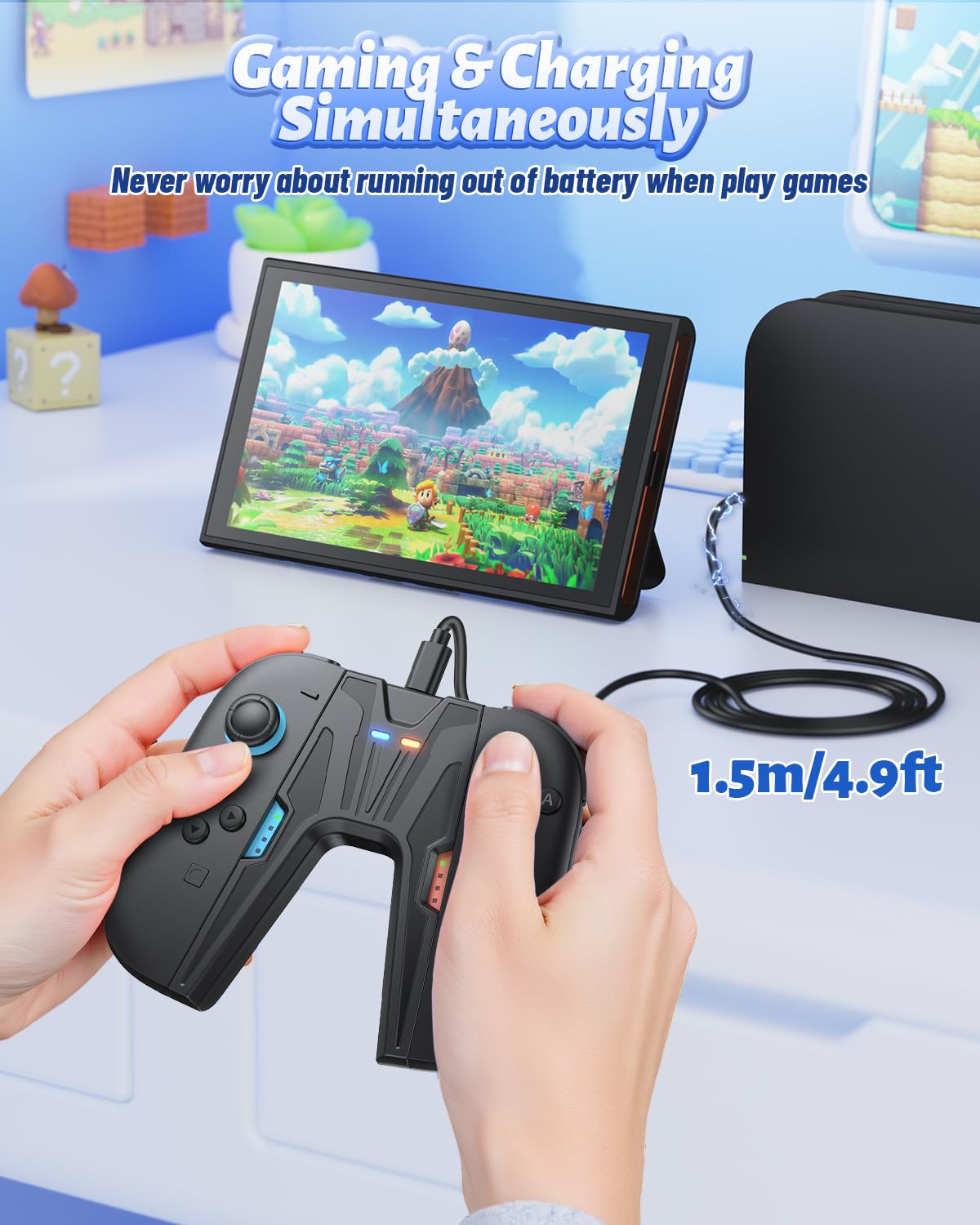 FASTSNAIL Aufladehalterung für Switch 2 für Joy Con 2, ladestation Kompatibel mit Nintendo Switch 2, Zubehör für Switch 2, Griffe mit ständer（Nicht für Switch 2017 und OLED）