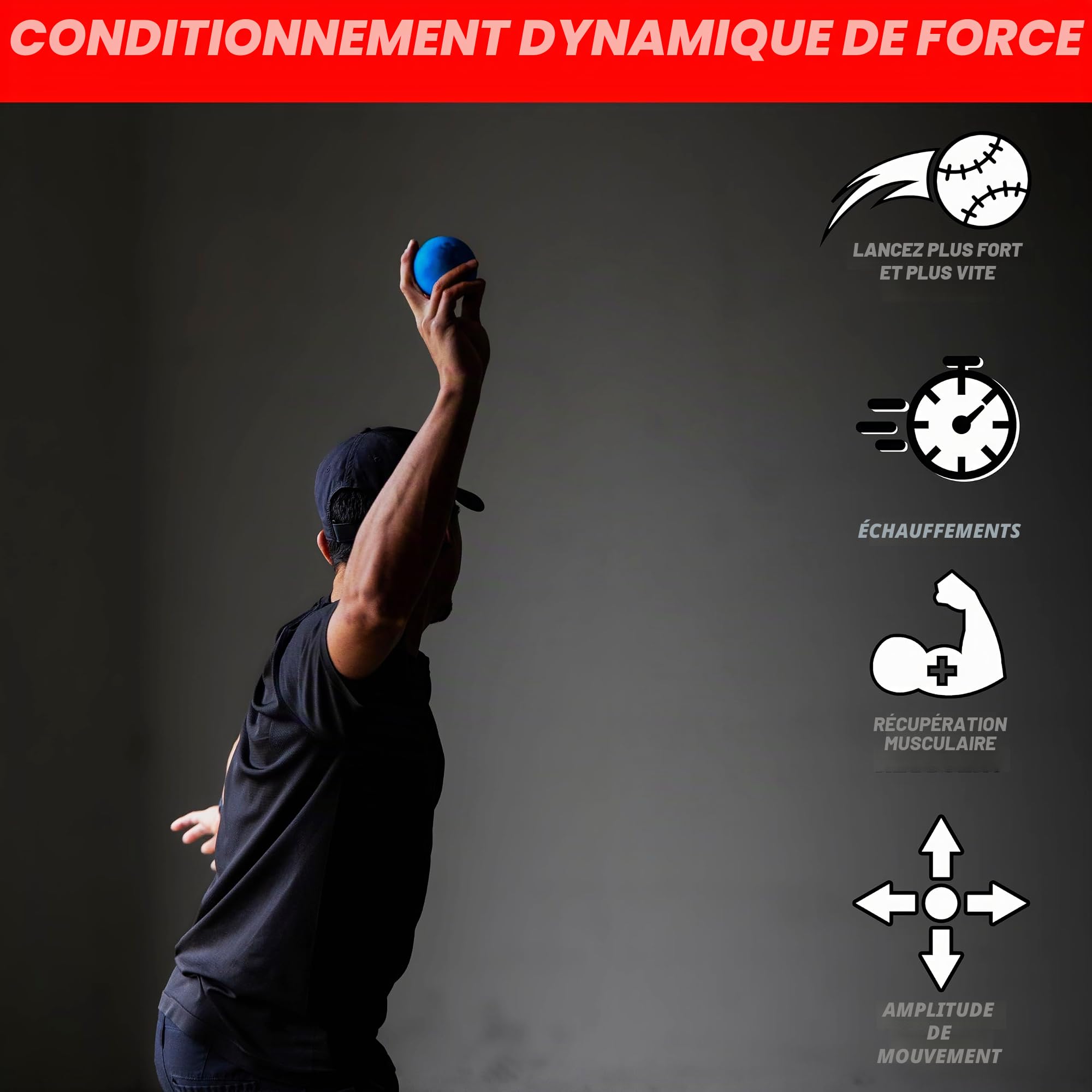 GoSports Lot de 6 balles lestées pliométriques pour entraînement de baseball et softball – Balles à poids variable pour améliorer la puissance et la mécanique – Ensemble Elite