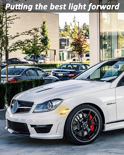 Miniatura 8 de Bestview Luces LED de posición laterales compatibles con Mer'cedes Benz W204 C250 C300 C350 y 2008-2013 C63 AMG, lado del conductor y del pasajero,