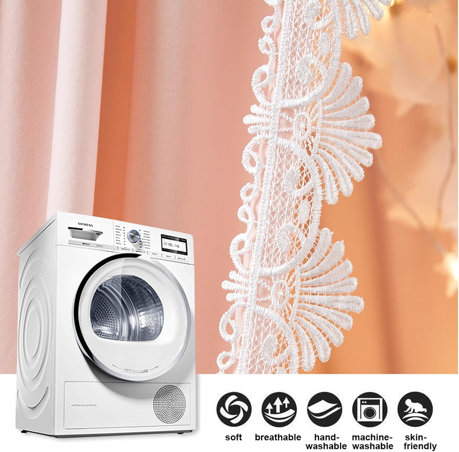 Kertnic Bed Canopy for Girls, Ruffled Soft Pink Princess Canopy Dreamy Bow Decor, Bed Canopies for Kids Room, Hanging Canopy Bedding Drapes Toddler Reading Nook Play Tent (Pink)