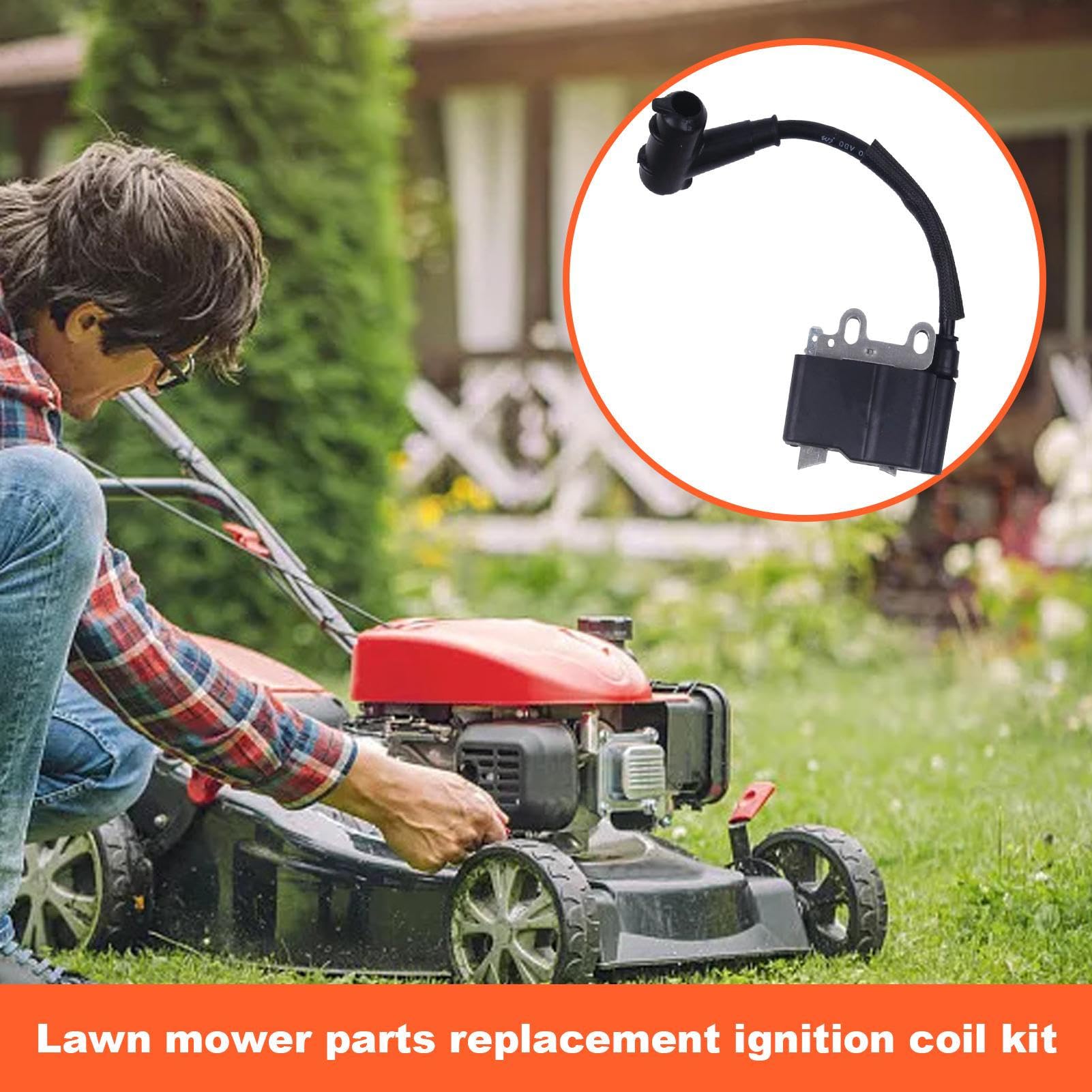 Kit de bobina de encendido para cortacésped, bobina de encendido | multifuncional, piezas del motor de cortacésped, para patio, garaje, césped, jardín, almacén, taller y cubierta