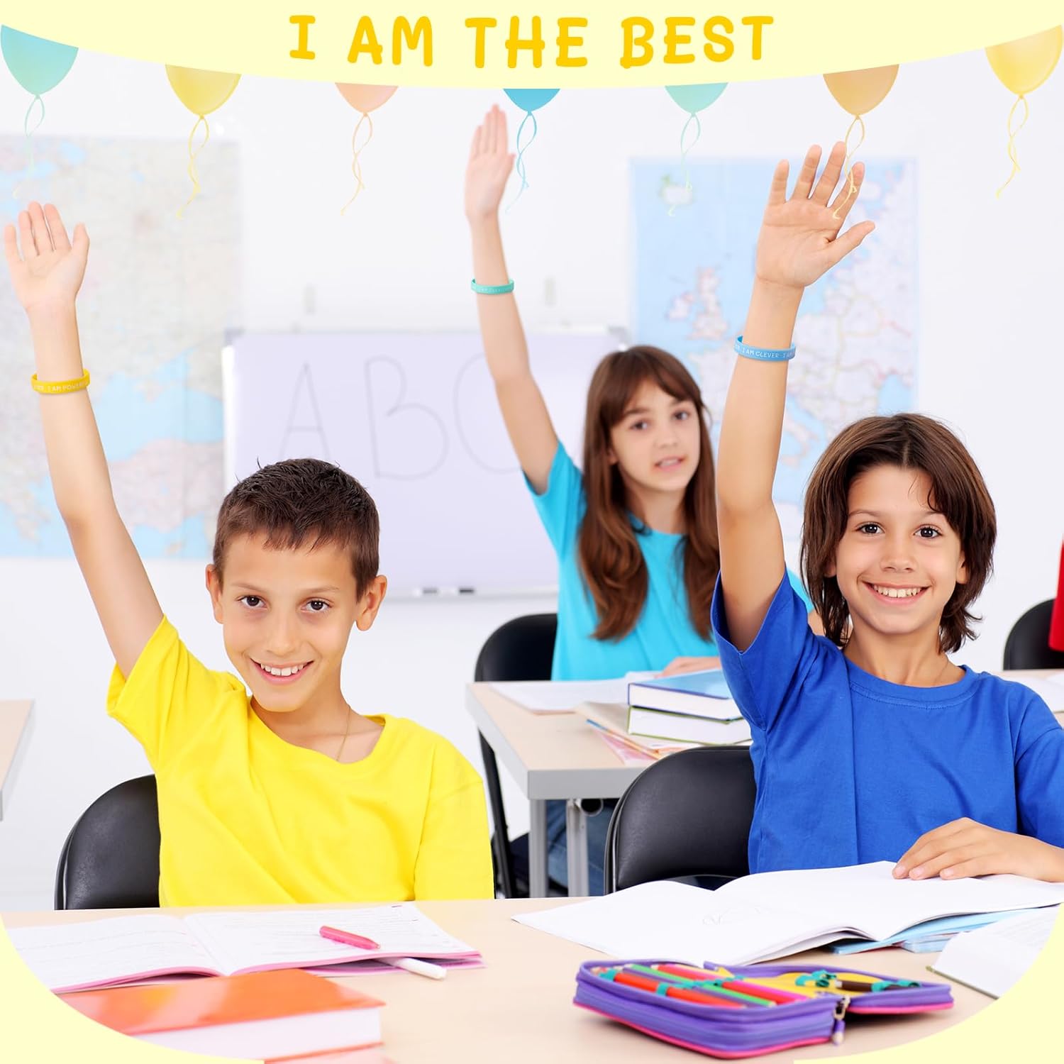 20 Pieces Students Inspirational Wristbands Rubber Bracelets Fun Motivational Wristbands for Kids Students Back to School Gifts - Image 7