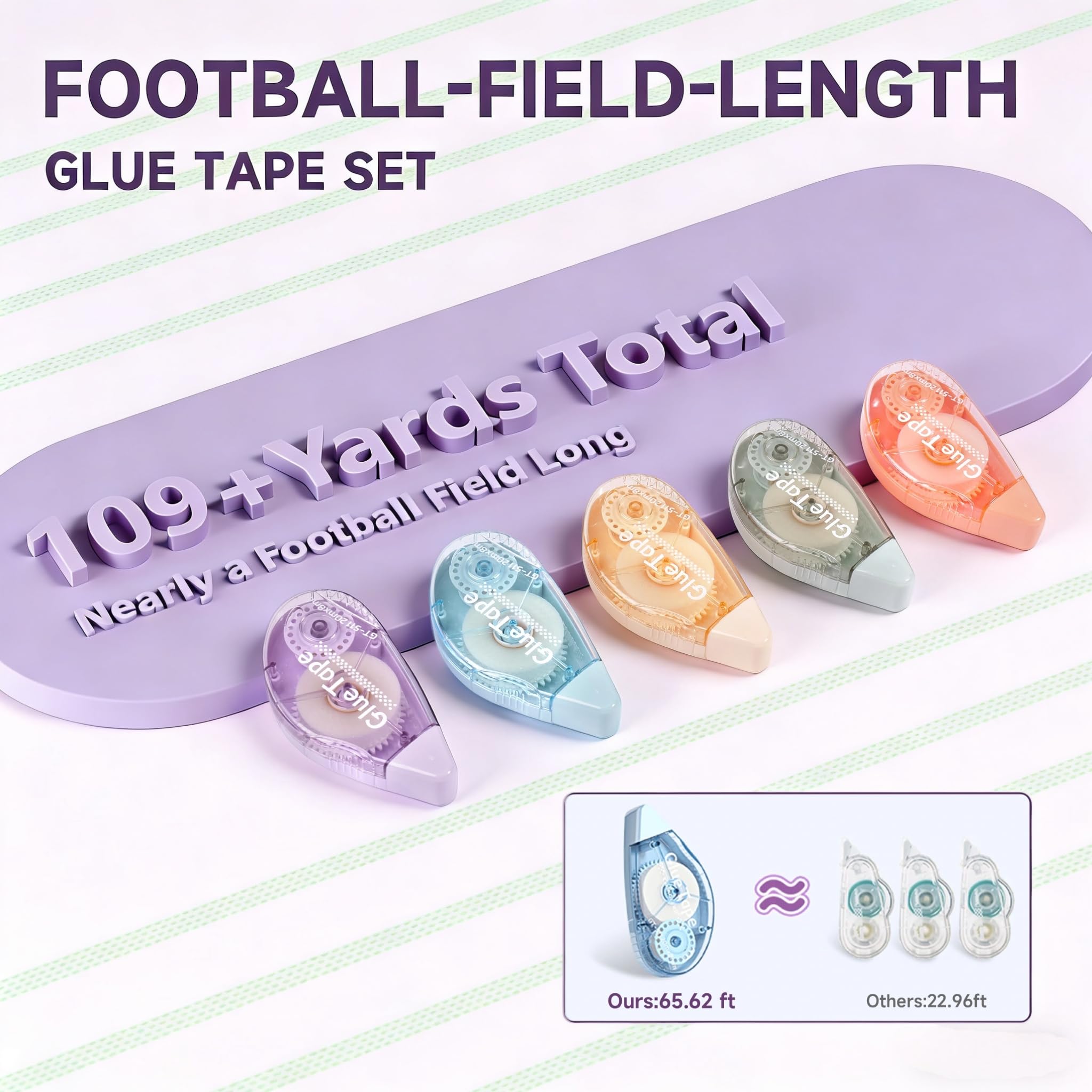 Long Lasting Craft Tape - 5 Pack, 109 Yards -2