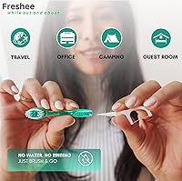 Vista 6 de Freshee Bead - Mini cepillo de dientes desechable 5 en 1 con perla de pasta de dientes + hilo dental + palillo + raspador de lengua