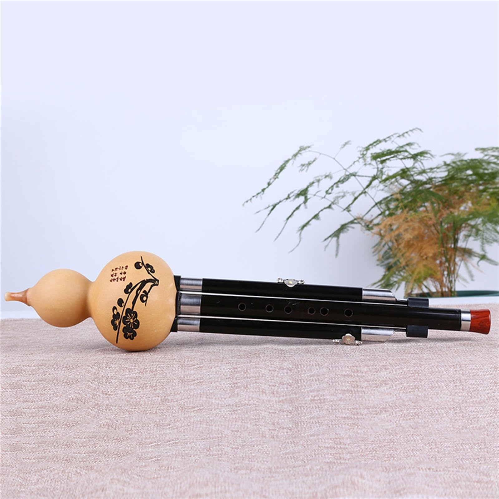 Natural Gourd Black Wood Gourd Flute Adult Beginner C Key/B Flat Hulusi Ethnic Musical Instrument Professionale Hulusi (Color : C key)