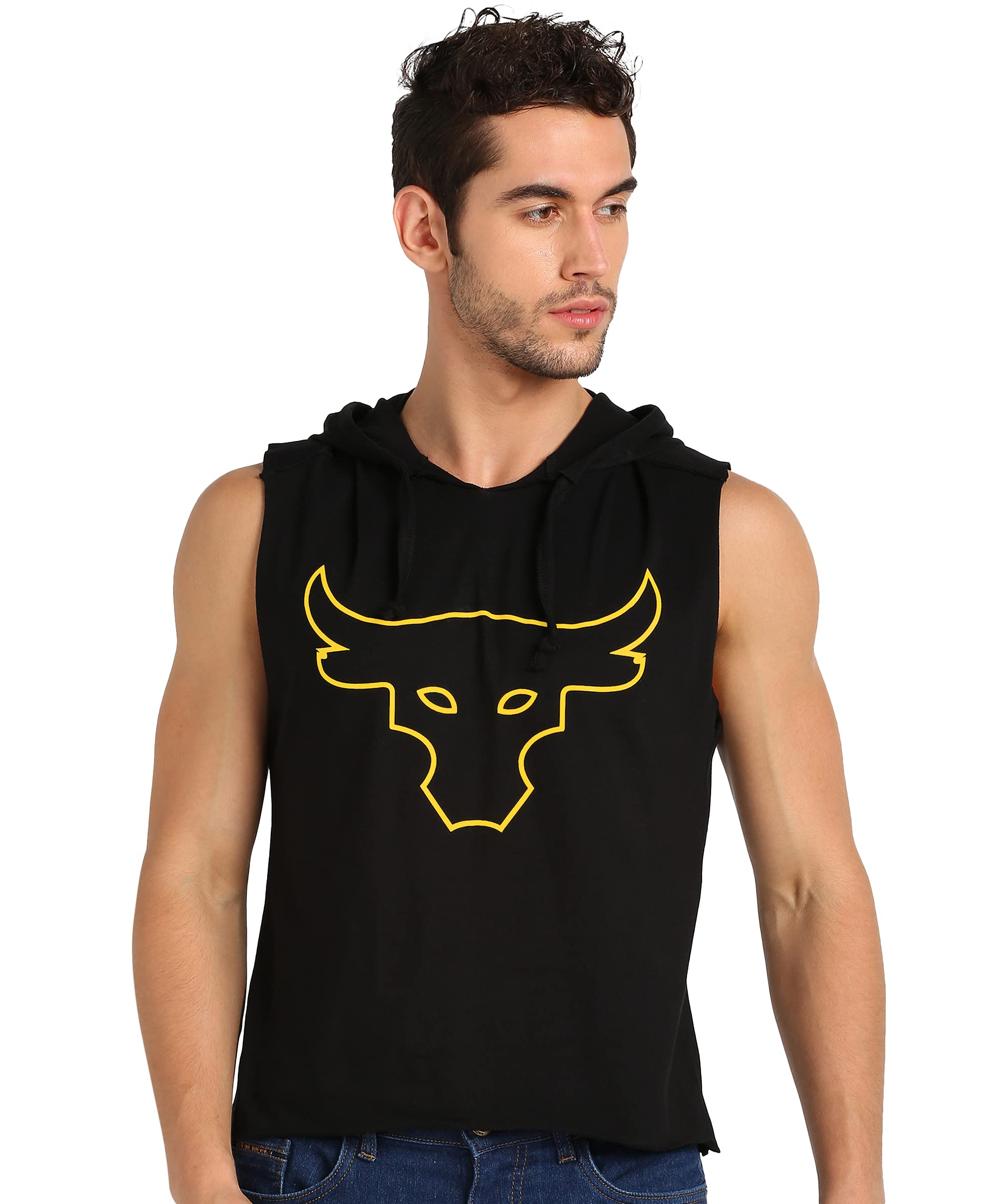 Men Vest Printed Gym Hoodie Workout Men Vest Tank Top Bull Vests-image-21