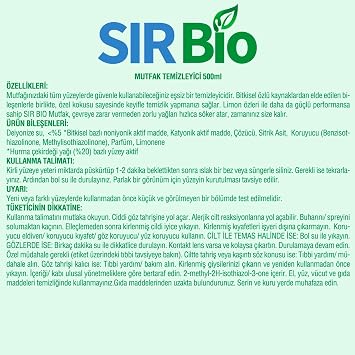 Sır Bio Bitkisel Özlü Mutfak Temizleyici 500 ML