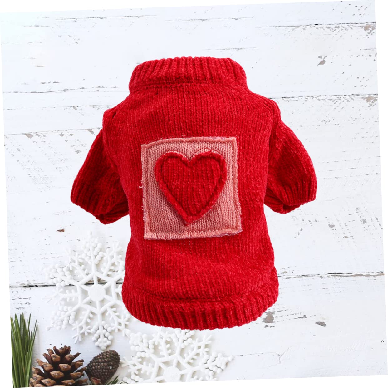 BESPORTBLE Ensemble De 3 Pièces pour Animal De Compagnie Pull Chaud Motif Cœur Manteau pour Chien pour Une Occasion Spéciale