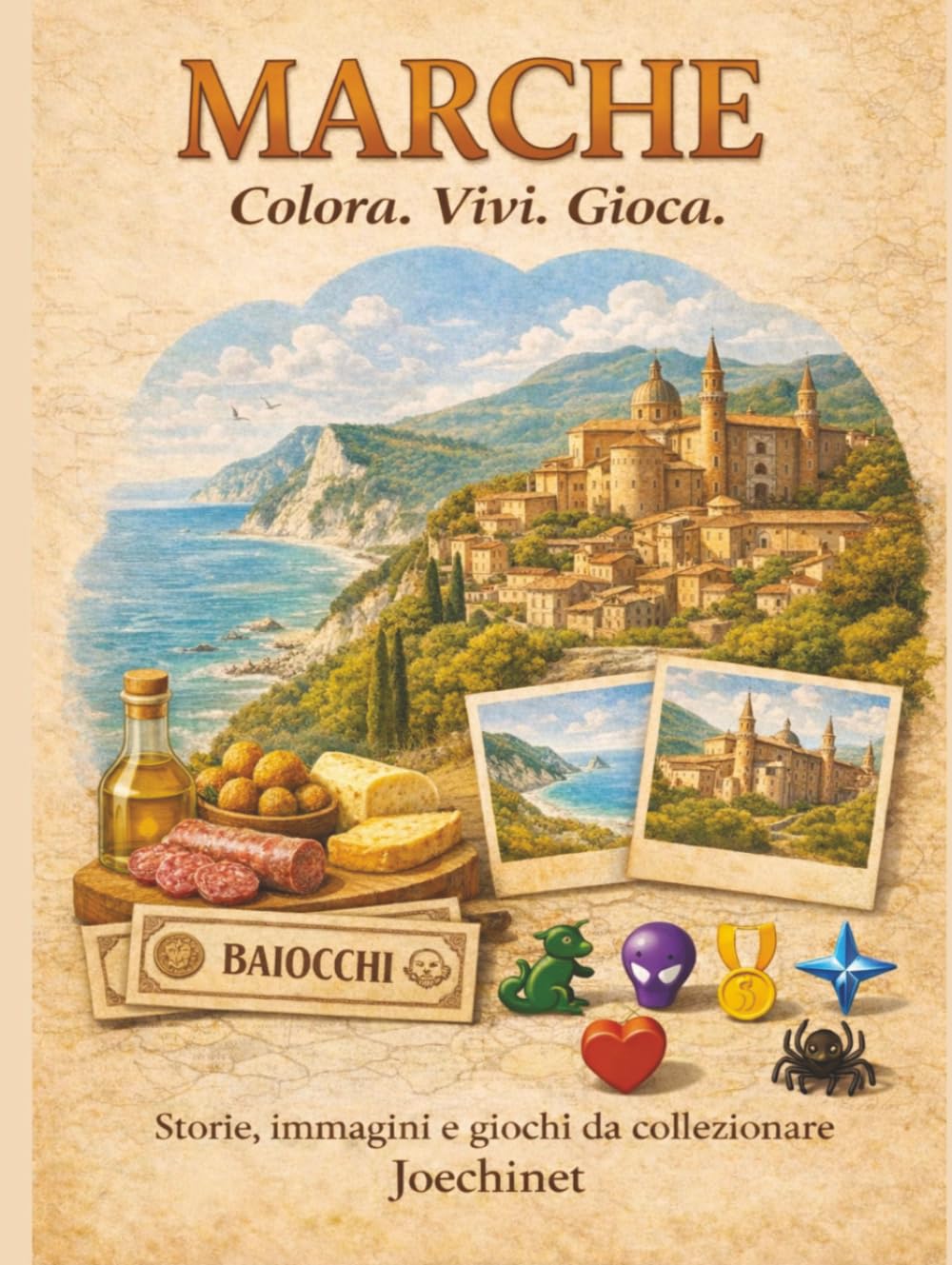 Marche: Colora, Vivi, Gioca: Libro da colorare e da vivere: racconti, illustrazioni e gioco da tavolo fai-da-te ispirato alle Marche. (Colora, Vivi, Gioca – L’Italia da scoprire regione per regione)