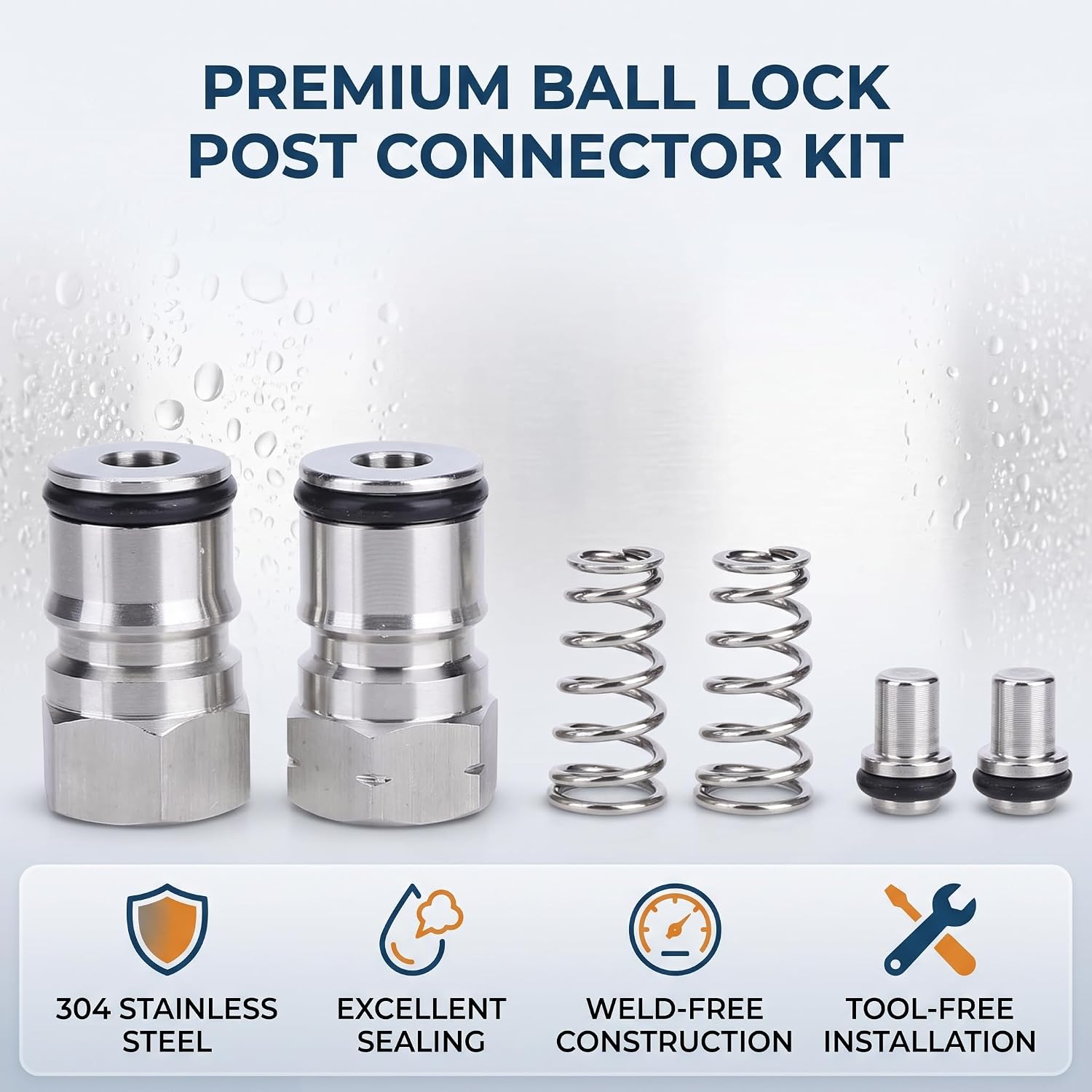 Stainless Steel Lock Keg Posts for Home Brewing,9/16in 18,Leak
