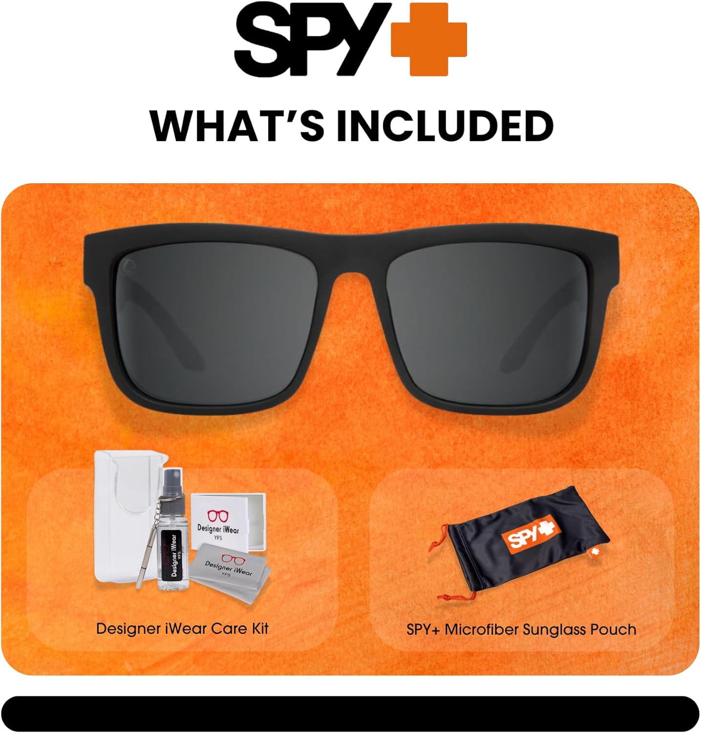 Spy Discord Rectangular Sunglasses for Men + BUNDLE with ACCESSORY EYEWEAR KIT - Image 2