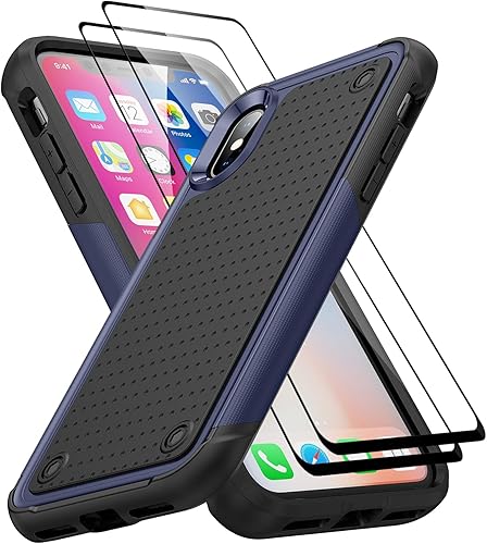 Miniatura 7 de Jeylly Funda para iPhone 11, iPhone 11 con protector de pantalla de vidrio templado 2 unidades de doble capa anti caídas antideslizante, resistente,