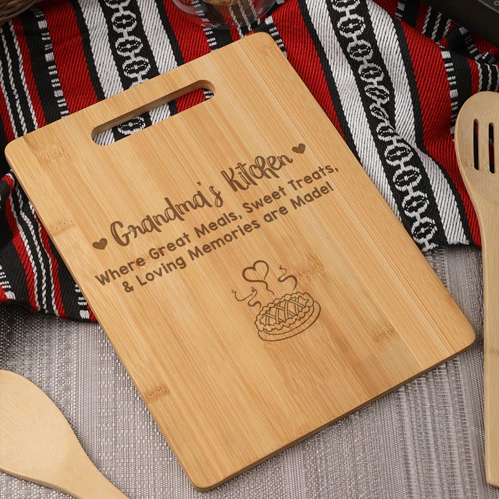 Grabado Láser Personalizado Tabla Desayuno Abuela LOOPES - Madera Grabada 23x15cm | Regalo Navidad, Cumpleaños Día Madre Regalo Abuela Navidad