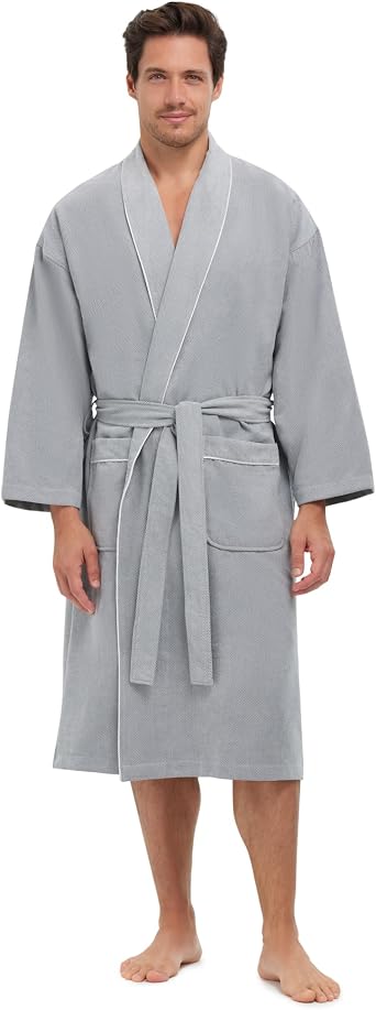 MONARCH Unisex Chamois Microfiber Shawl Hotel Robe with Pockets