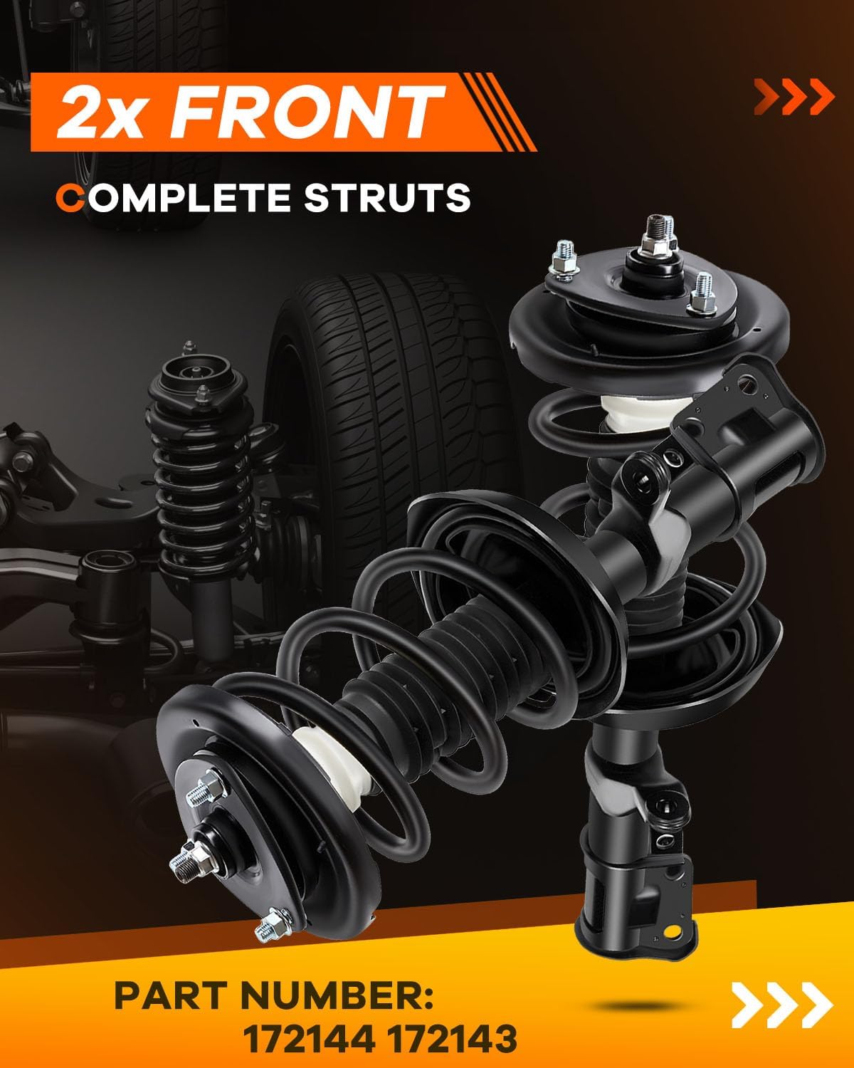 OCPTY Front Complete Struts Spring Assembly Shocks Struts Fits 2002-2006 for Honda CR-V Quick Struts 172144 172143 - Set of 2