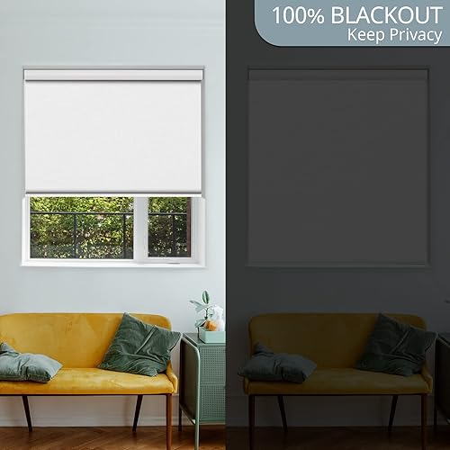 Miniatura 5 de Persianas enrollables motorizadas sin taladro, inalámbricas, 100% opacas, persianas inteligentes, tamaño personalizado, persianas eléctricas