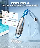 Vista 6 de UIRWAY V3 - Aspiradora inalámbrica para piscinas sobre el suelo, potente succión mejorada de 26.5 GPM, limpiador recargable de mano IPX8, 2