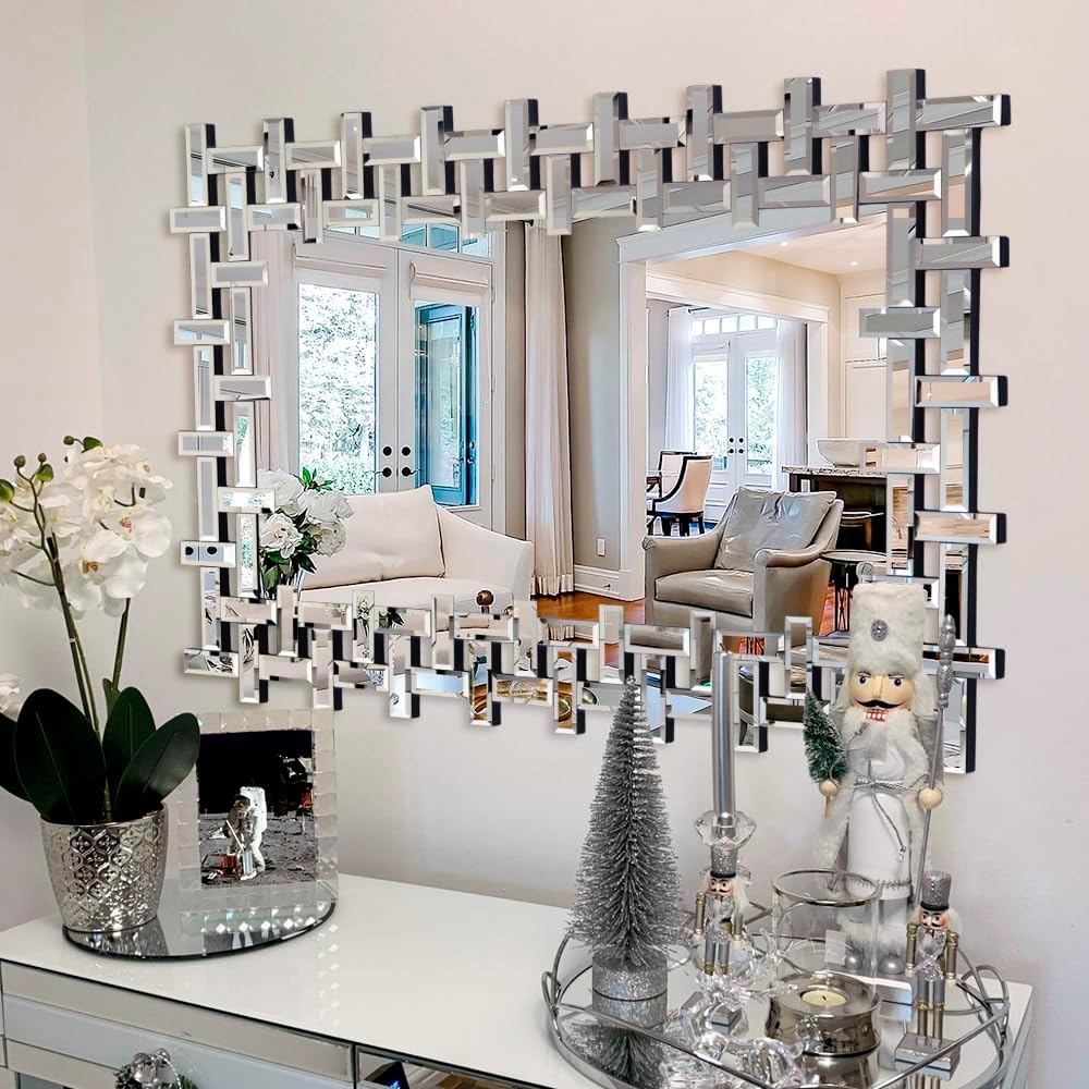 Amazon.com: Autdot Living Room Mirror Wall Decor, 36'' X 24'' Elegant ...