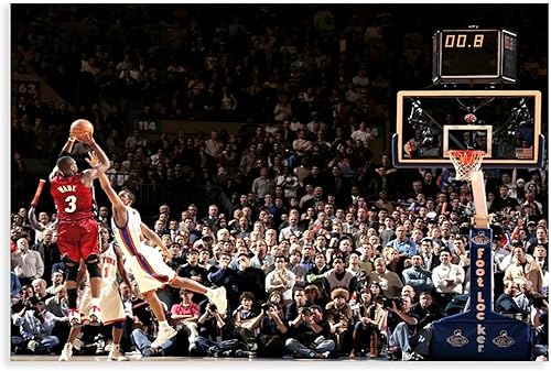 Dwyane Wade - Póster de lienzo para paredes, impresiones artísticas firmadas, impresiones artísticas de baloncesto, sin marco, 12 x 18 pulgadas