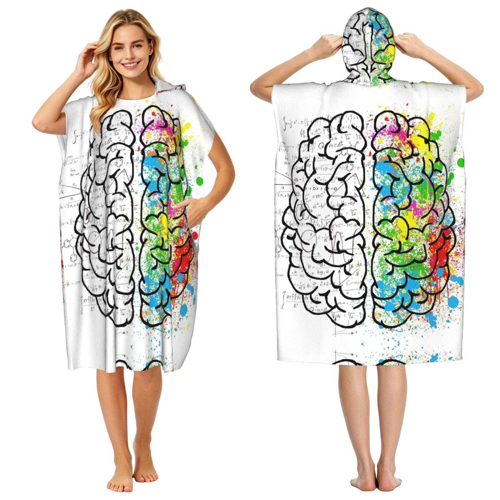 Poncho à capuche pour adulte peignoir compact de piscine