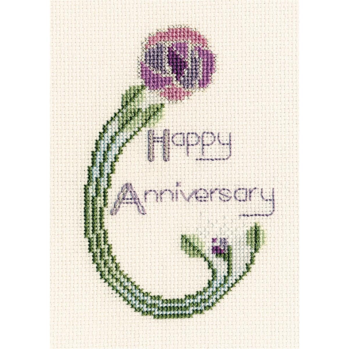 Bothy Threads Mackintosh Rose Greeting Card Kit - Cross Stitch Kit