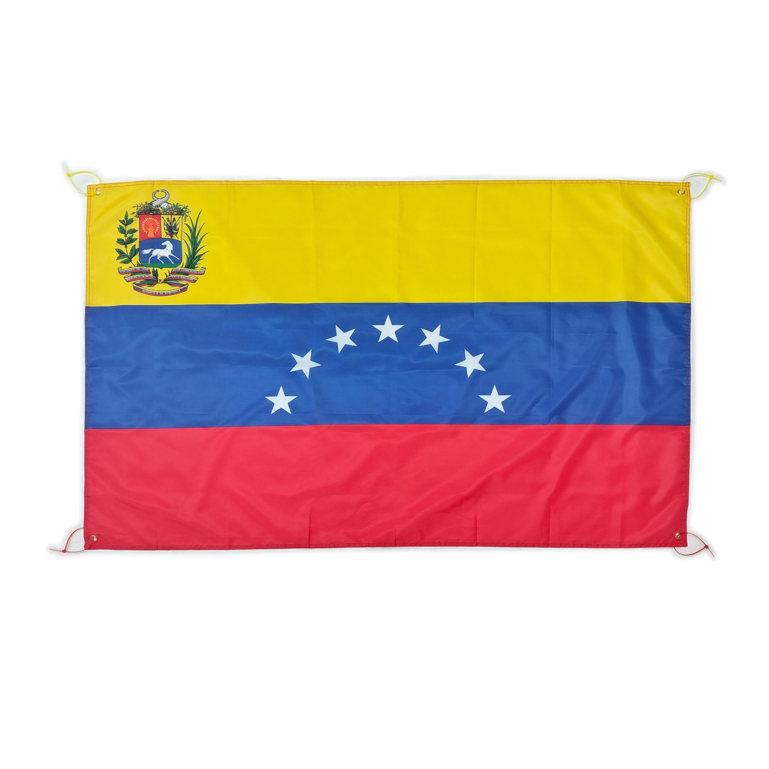 Venezuela Flag 7 Stars, Large, 150 x 90 cm, Venezuela Flag 7 Stars for Balcony with 4 Eyelets and 4 Cable Ties (Venezuela 7 Stars)