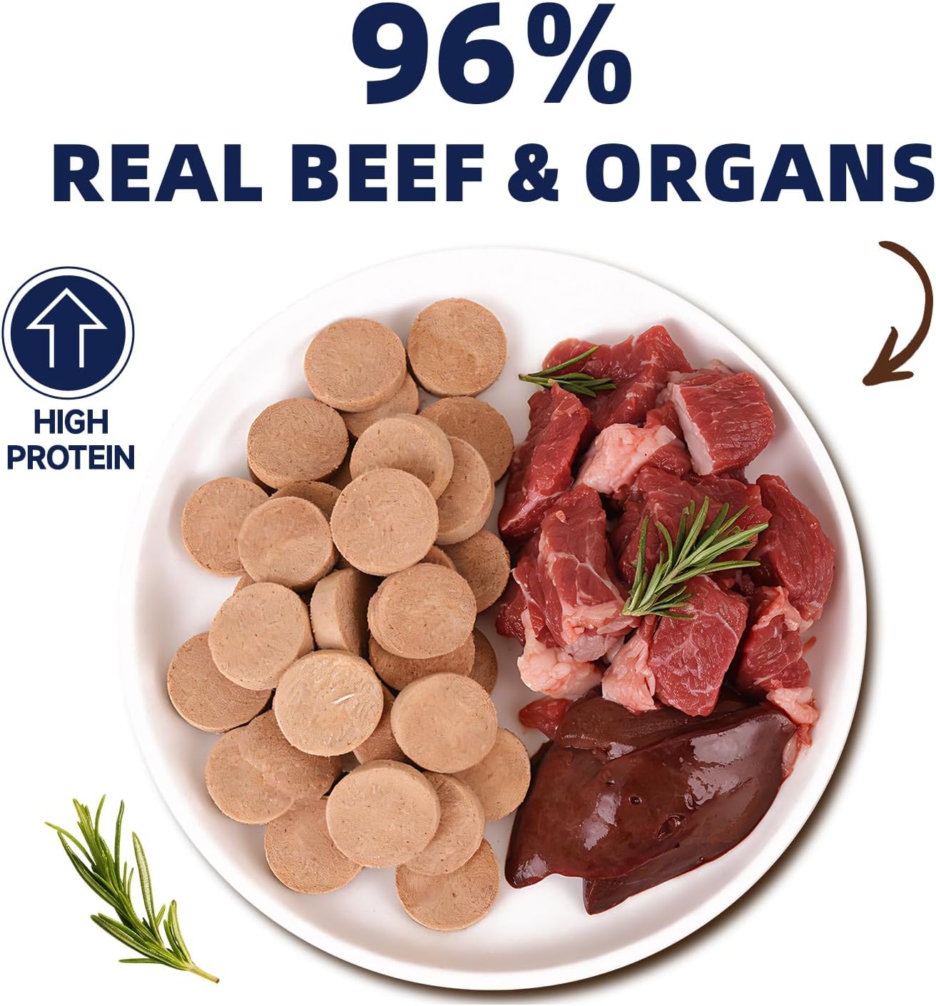 Freeze Dried Beef Patties for Dogs & Cats, High Protein Dog Training Treats, Snacks & Food Toppers with Immune & Joint Support, Perfect for Picky Eaters, Grain Free, 8.1 oz