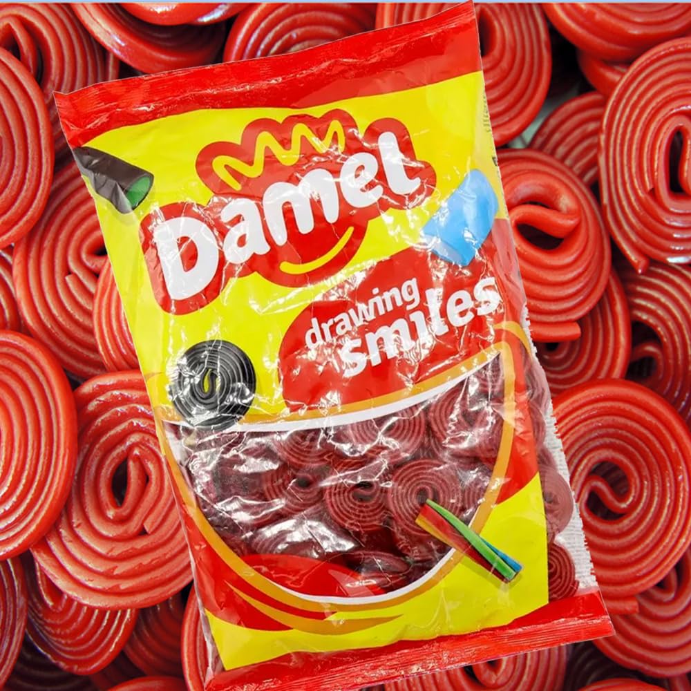 VSTARDamel drawing Smiles Discos sabor a fresa strawberry flavor wheels Sweet - 1kg