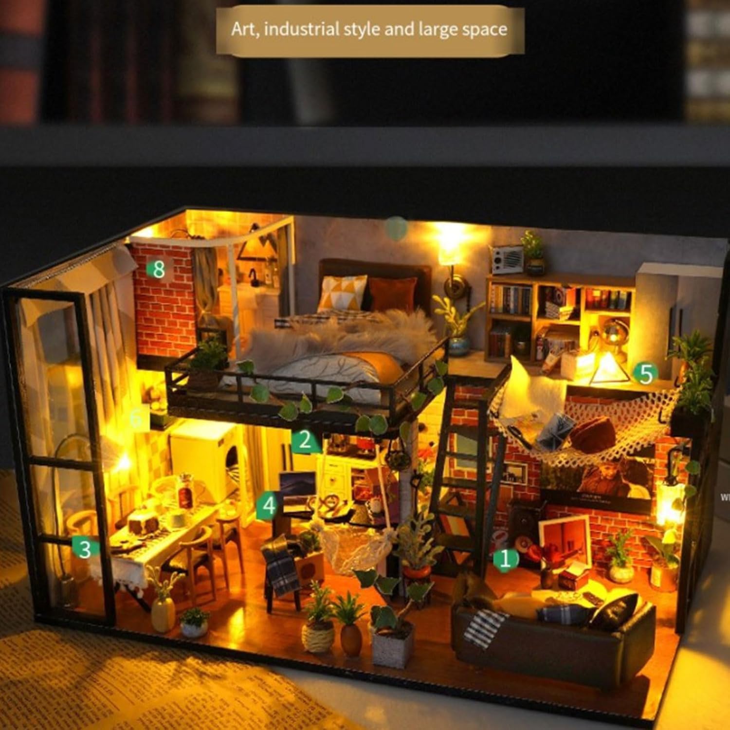 ミニチュアドールハウス（ケースLEDライト付き）＆サザエさん