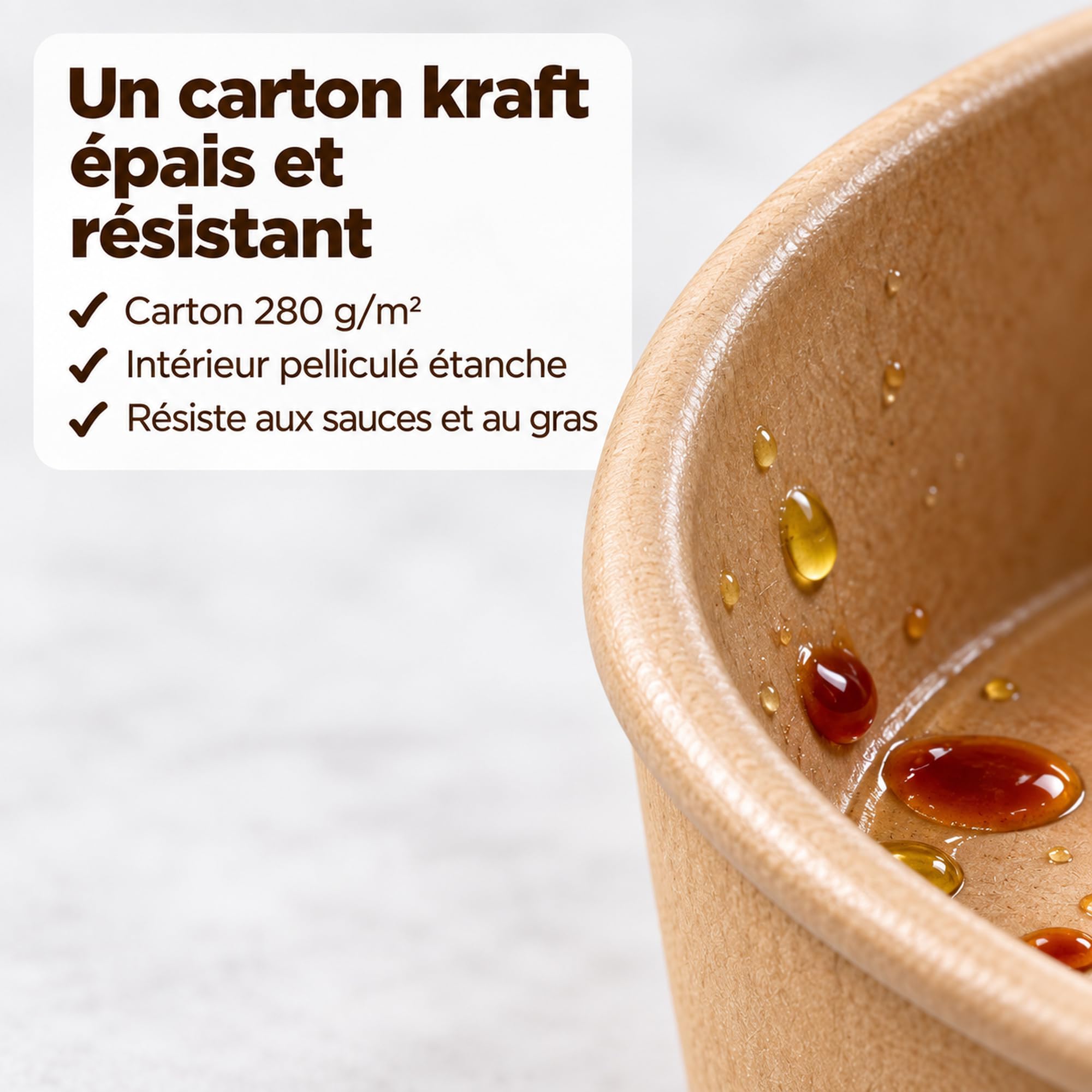 Salatschüssel mit Deckel 1300 ml - 100 Stück Einweg Pappschalen aus Kraftpapier, auslaufsicher beschichtet - Salatbox to go, Poke Bowl, Take Away Box für Gastronomie und Catering