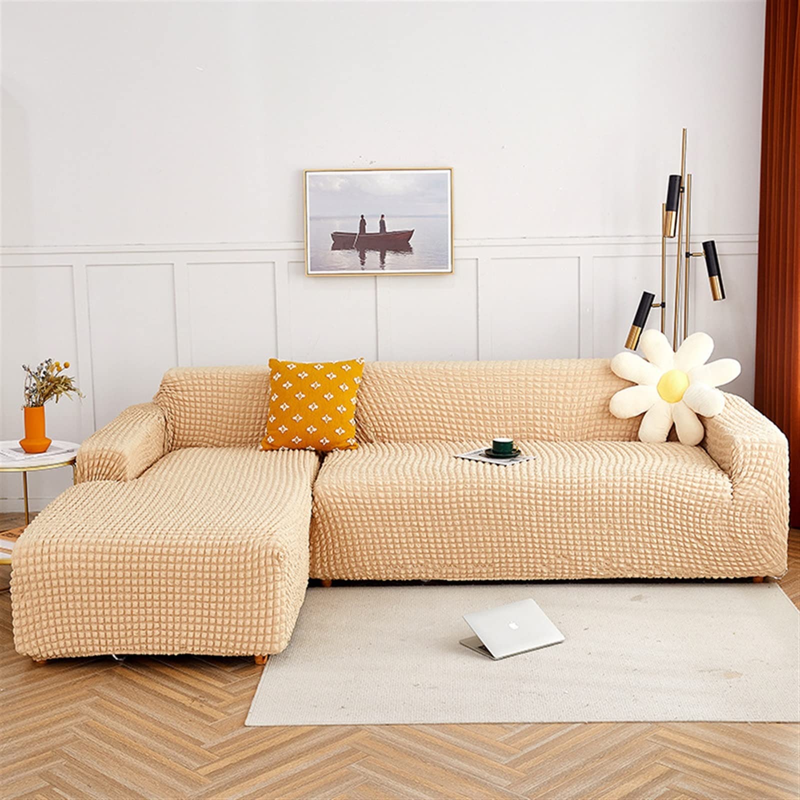 Housse de canapé extensible pour un salon moderne et chaleureux