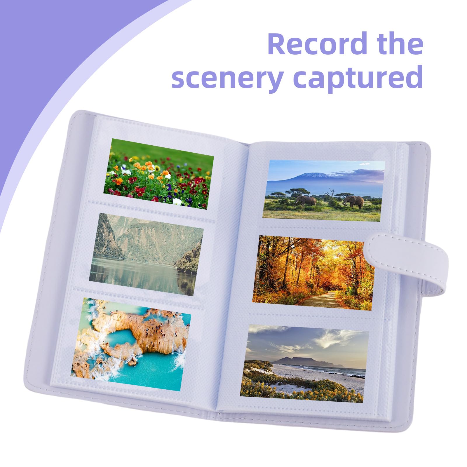 Instant Camera Accessories Bundle Compatible with Fujifilm Instax Mini 9 8 11 12 70 90 Camera Include Mini Photo Album, Film Frames, Wall Hang Frames, Border Stickers(Purple) - Image 2