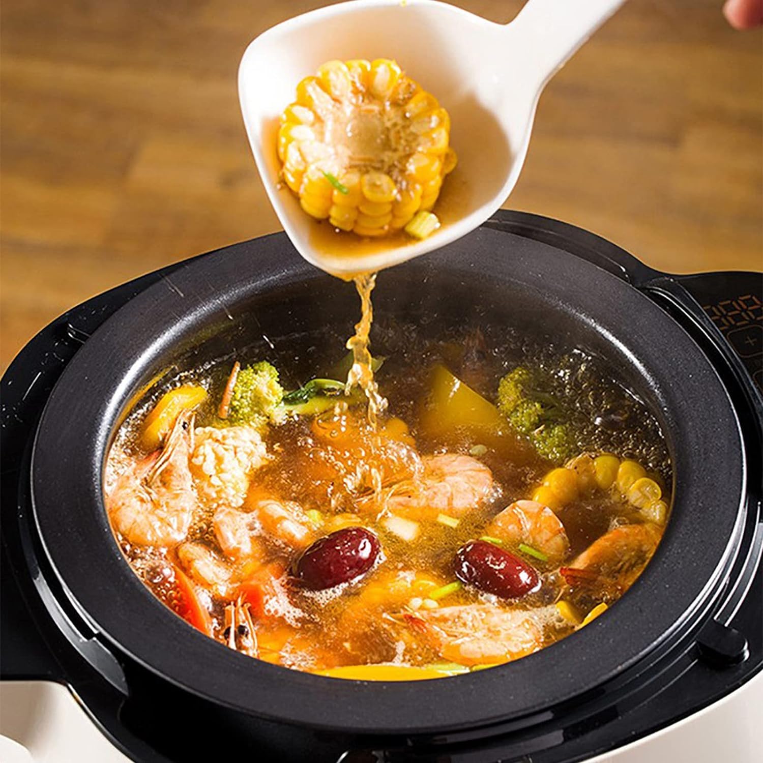 Robot da Cucina da 50 Pezzi, Macchina da Cucina Automatica Intelligente da 6 Litri con Rotazione a 360° e Riscaldamento 3D Completo, Regolazione a 3 Marce, Potenza di Fuoco e,