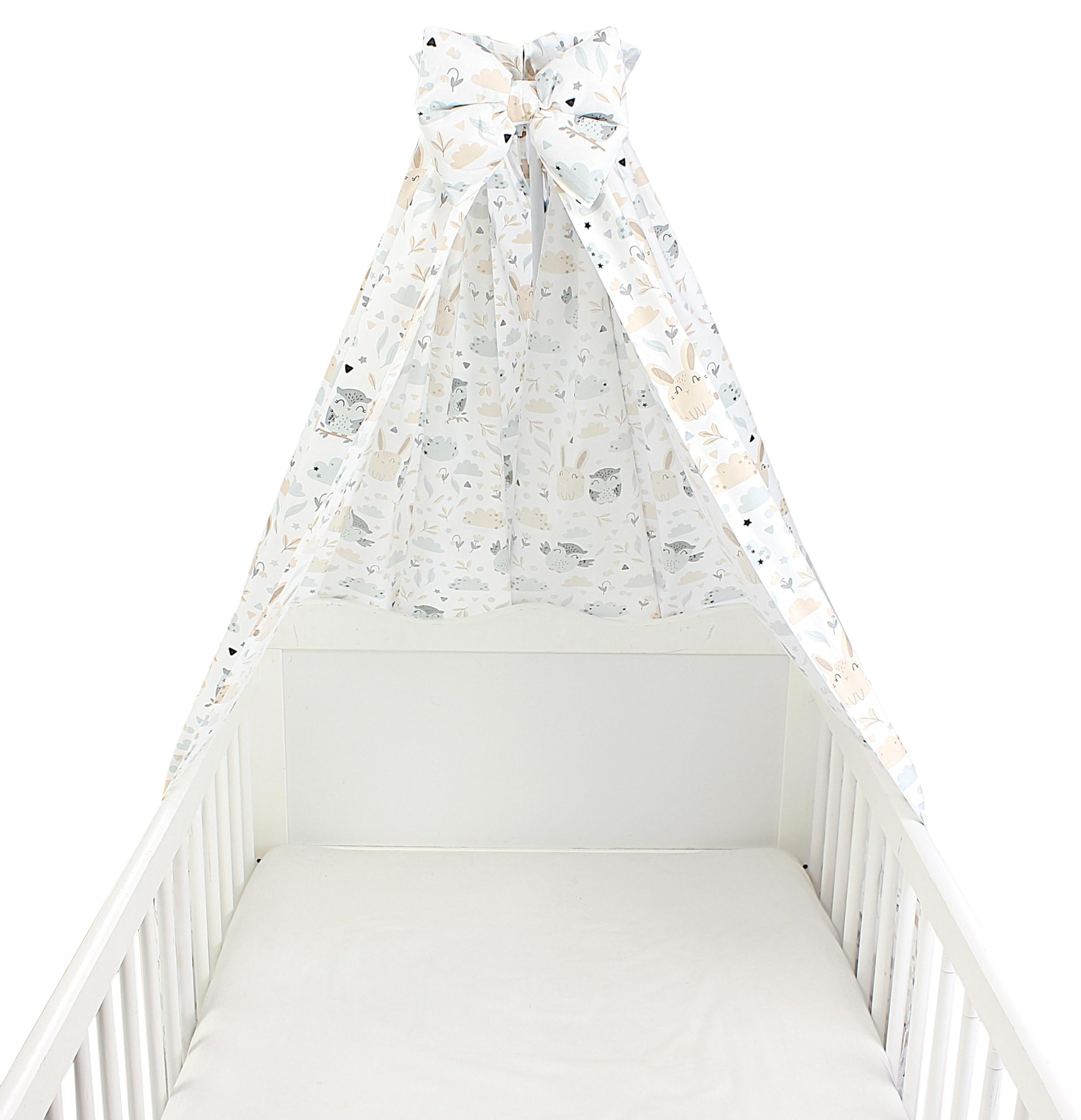 TupTam Ciel de Lit pour Bébé avec Un Nœud, Lapin/Chouette, env. 160x240 cm