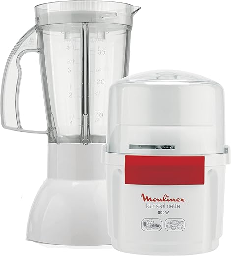 Moulinex – Picadora y batidora de vaso Moulinex AR680 pica, corta y mezcla rápidamente.