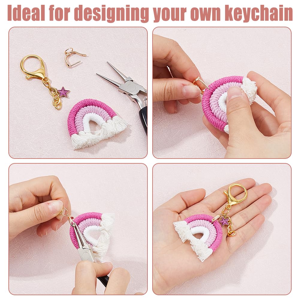 DICOSMETIC 16Pcs 4 Colors Small Macrame Rainbow Charms Rainbow Tassel Charms Colorful Boho Rainbows Charm Handmade Weaving Ornament 3.7x3.9cm Polycotton Charm for Jewekry Keychains Making - Image 4