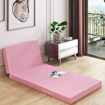 THLD Folding Mattress, Multi-functional, Pattern 10, 27.6 x 78.7 x 2.0 inches 70 x 200 x 5 cm, Sofa Bed, Single Seat, Compact, Space Saving, Living Room, Bedroom, Single Seater Sofa, 4-Way, Couch