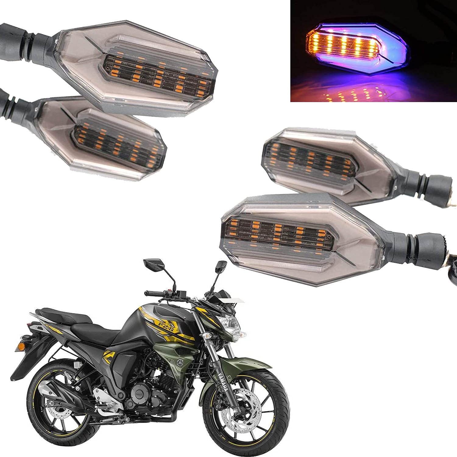 Vagary DRL LED Turning Side Indicator for Bikes - Pack of 4 For Yamaha FZ-S FI-image-38