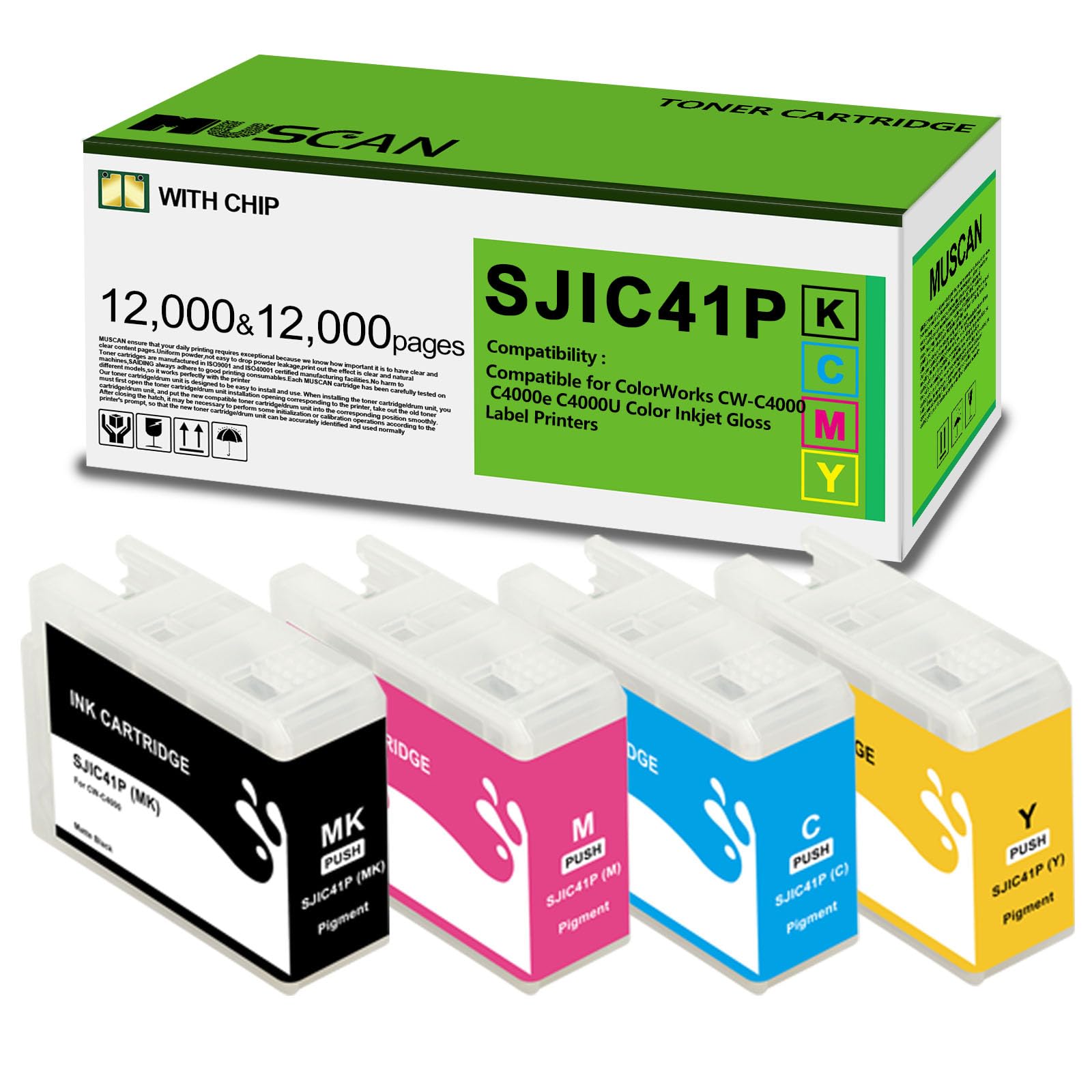 Amazon.com: MUSCAN SJIC41P Ink Cartridges Remanufactured SJIC41P