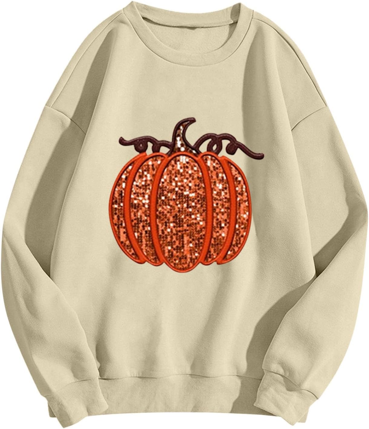 Halloween Pullover Damen Mit Kürbis & Geister Druck - Langarm Sweatshirt Für Karneval